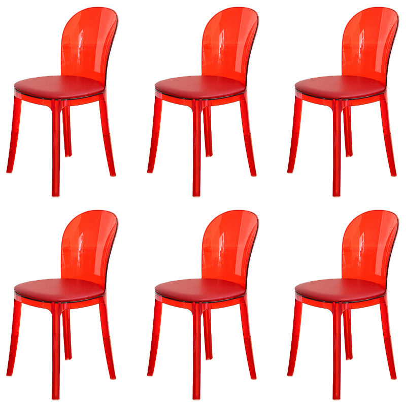 Modern Plastic Side Chair Modern Low Back Armless Chair for Dining Room