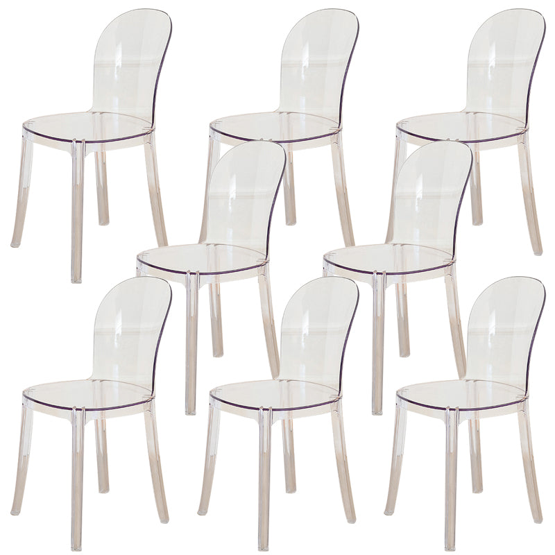 Modern Plastic Side Chair Modern Low Back Armless Chair for Dining Room