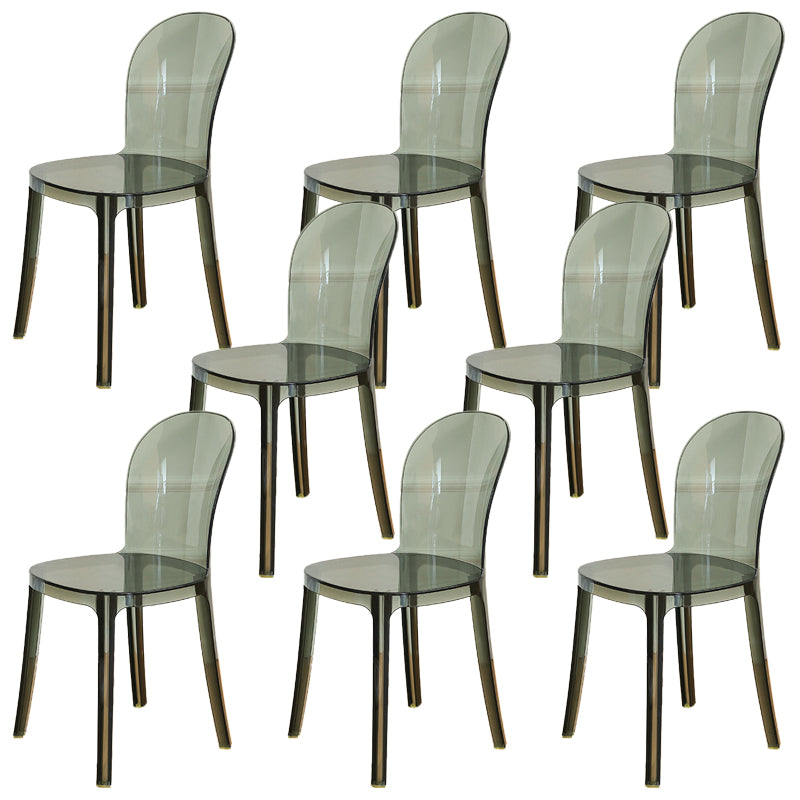 Modern Plastic Side Chair Modern Low Back Armless Chair for Dining Room