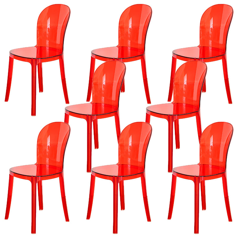 Modern Plastic Side Chair Modern Low Back Armless Chair for Dining Room
