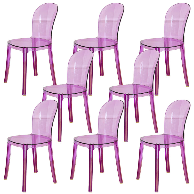 Modern Plastic Side Chair Modern Low Back Armless Chair for Dining Room