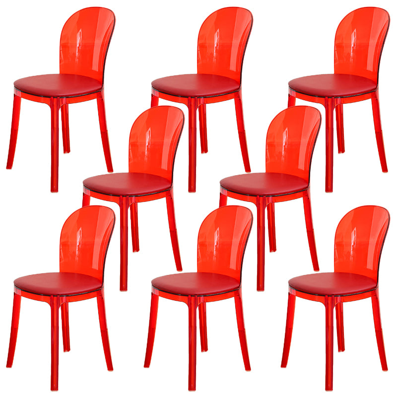 Modern Plastic Side Chair Modern Low Back Armless Chair for Dining Room