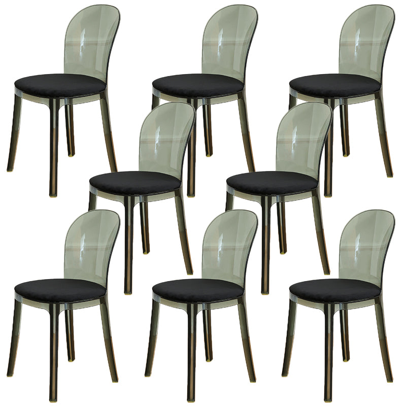 Modern Plastic Side Chair Modern Low Back Armless Chair for Dining Room