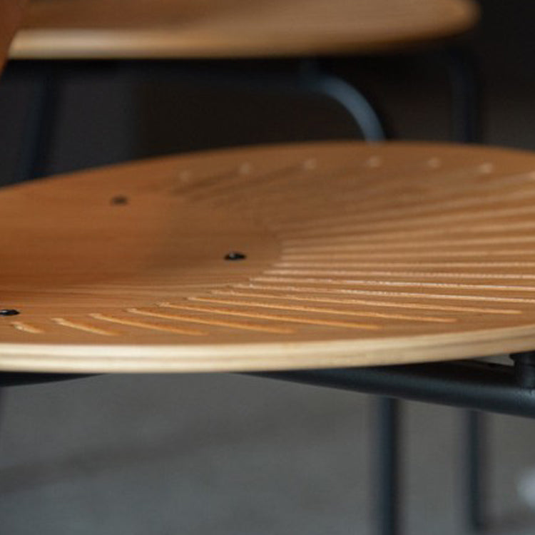 Metal Base Dining Chairs Industrial Style Open Back Armless Chair