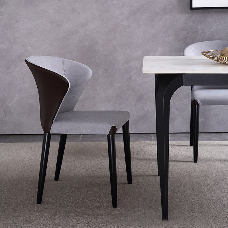 Upholstered Dining Chairs Wingback Chairs with Solid Wood Base