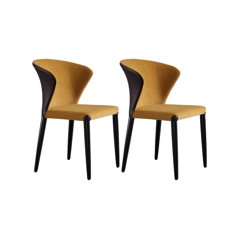 Upholstered Dining Chairs Wingback Chairs with Solid Wood Base