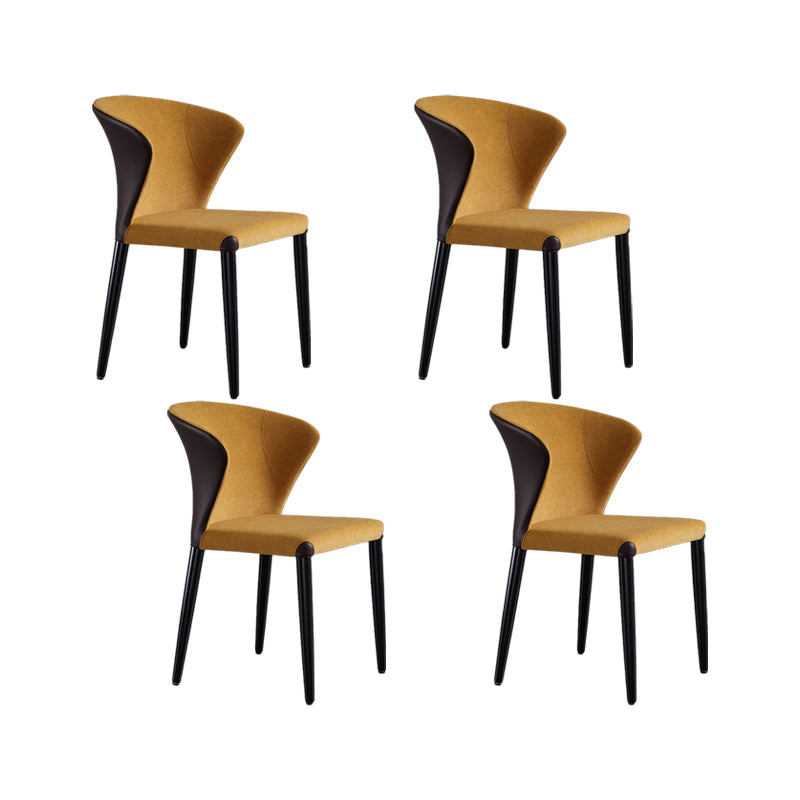 Upholstered Dining Chairs Wingback Chairs with Solid Wood Base