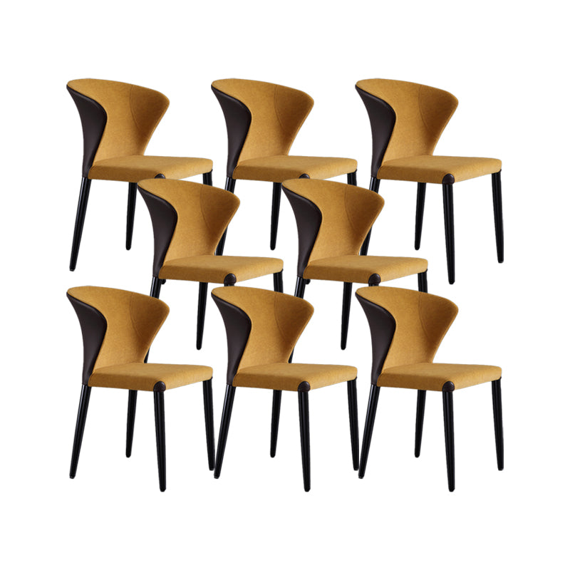 Upholstered Dining Chairs Wingback Chairs with Solid Wood Base