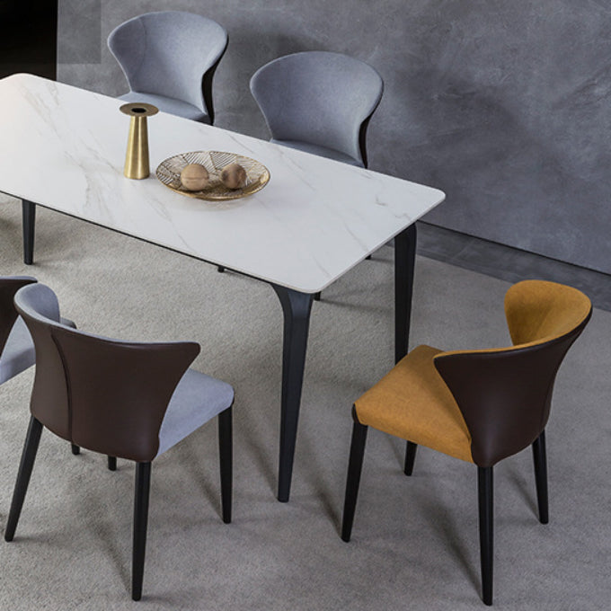 Upholstered Dining Chairs Wingback Chairs with Solid Wood Base