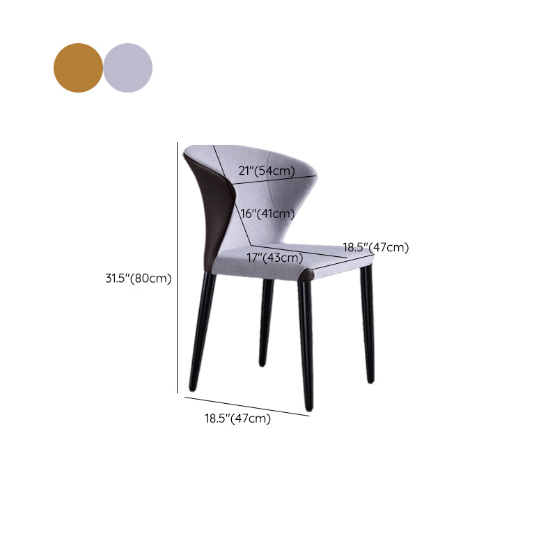 Upholstered Dining Chairs Wingback Chairs with Solid Wood Base