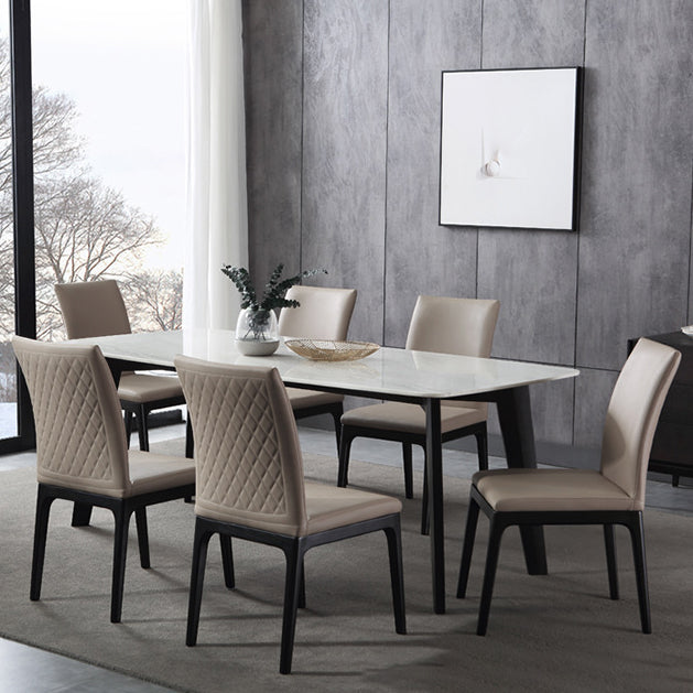 Contemporary Dining Chairs Upholstered Chairs with Wood Base