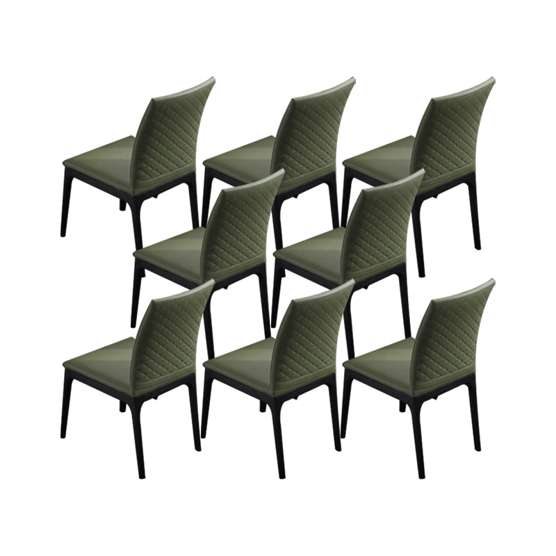 Contemporary Dining Chairs Upholstered Chairs with Wood Base