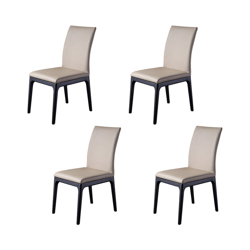 Contemporary Dining Chairs Upholstered Chairs with Wood Base
