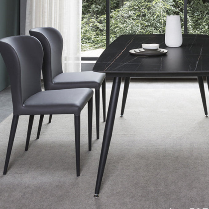 Faux Leather Kitchen Dining Chairs Wingback Parsons Dining Chairs