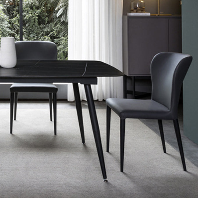 Faux Leather Kitchen Dining Chairs Wingback Parsons Dining Chairs