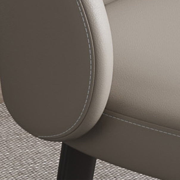 Faux Leather Kitchen Dining Chairs Contemporary Chairs with Black Metal Legs