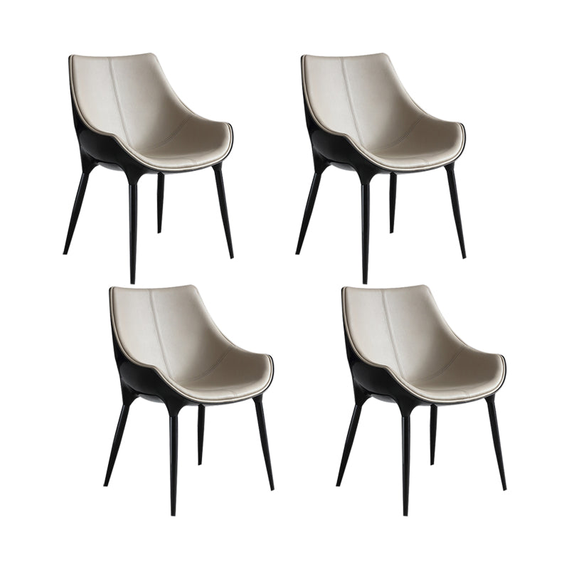 Faux Leather Dining Chairs Contemporary Chairs with Metal Legs