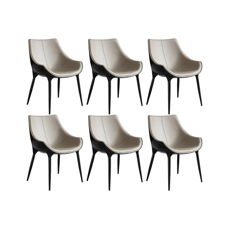 Faux Leather Dining Chairs Contemporary Chairs with Metal Legs