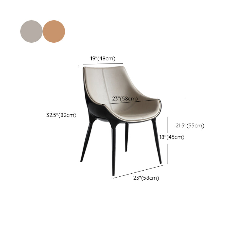 Faux Leather Dining Chairs Contemporary Chairs with Metal Legs