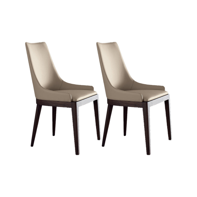 Contemporary Dining Chairs Upholstered Chairs with Solid Wood Base