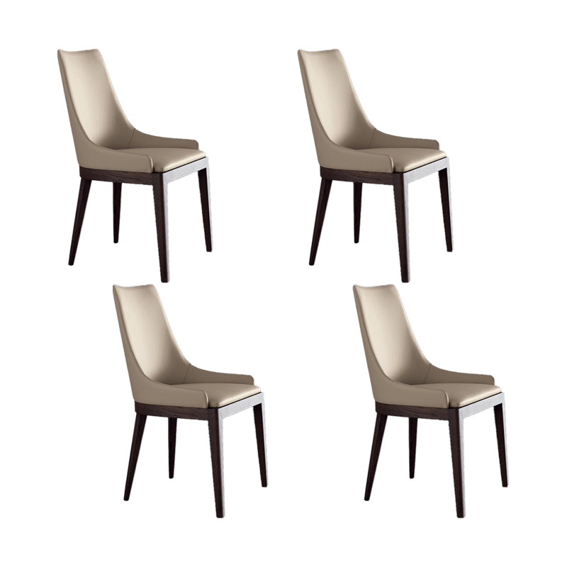 Contemporary Dining Chairs Upholstered Chairs with Solid Wood Base