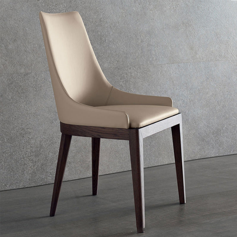 Contemporary Dining Chairs Upholstered Chairs with Solid Wood Base