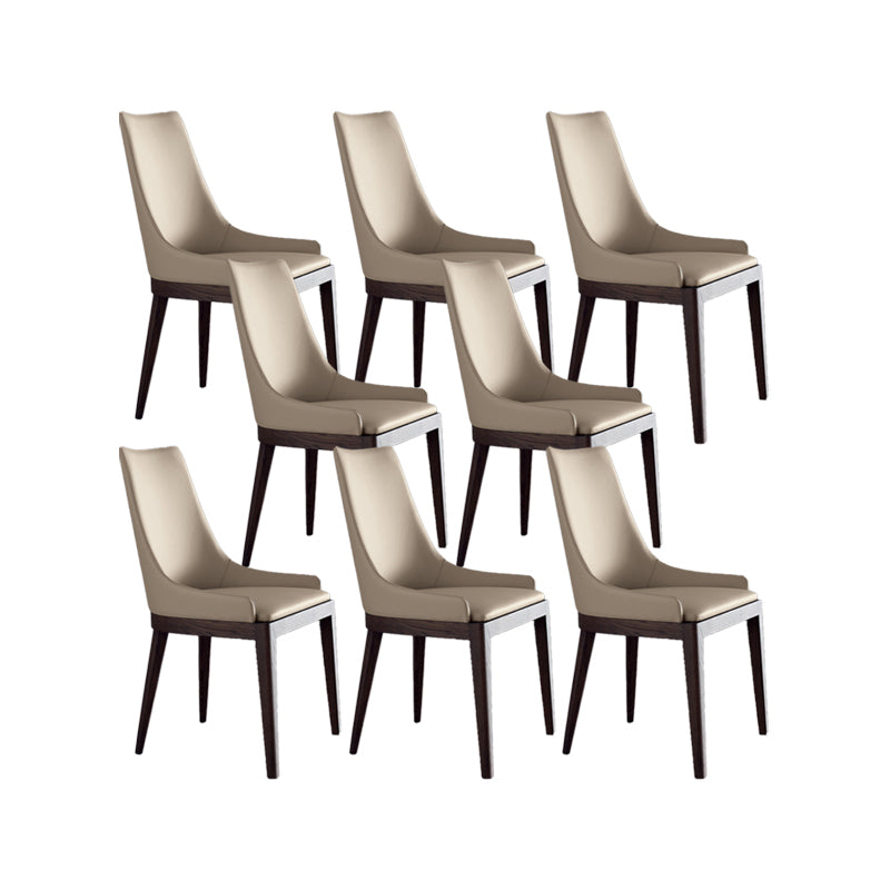Contemporary Dining Chairs Upholstered Chairs with Solid Wood Base