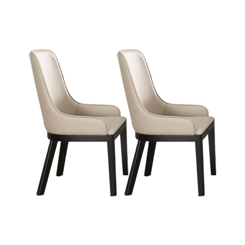 Contemporary Dining Chairs Upholstered Chairs with Solid Wood Base