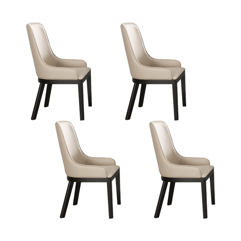Contemporary Dining Chairs Upholstered Chairs with Solid Wood Base