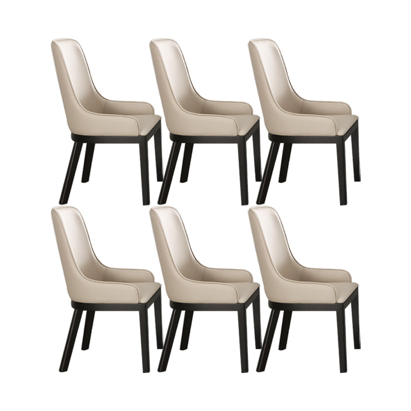 Contemporary Dining Chairs Upholstered Chairs with Solid Wood Base