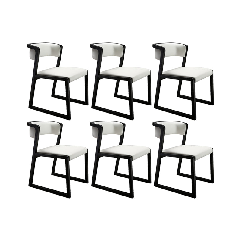 Open Back Kitchen Dining Chairs Upholstered Chairs with Solid Wood Base
