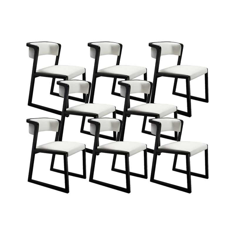 Open Back Kitchen Dining Chairs Upholstered Chairs with Solid Wood Base