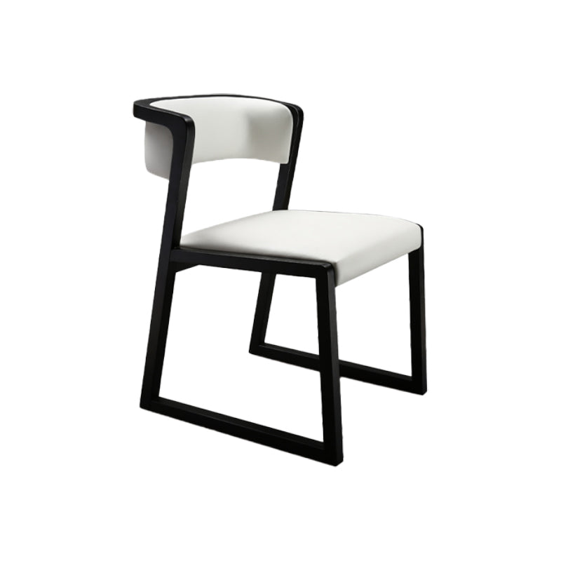 Open Back Kitchen Dining Chairs Upholstered Chairs with Solid Wood Base