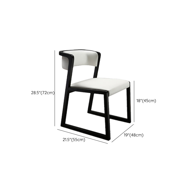 Open Back Kitchen Dining Chairs Upholstered Chairs with Solid Wood Base