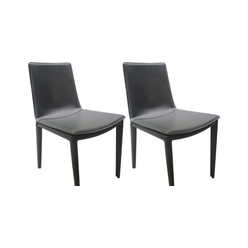 Faux Leather Dining Chairs Contemporary Side Chairs with Metal Base