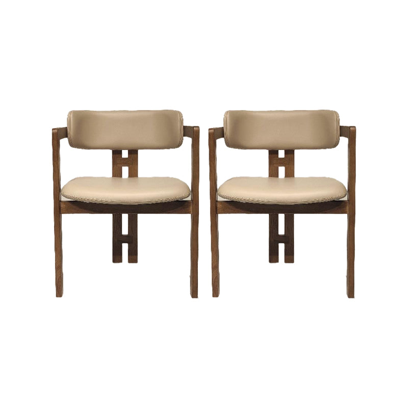 Upholstered Dining Chairs Contemporary Arm Chairs with Wood Base
