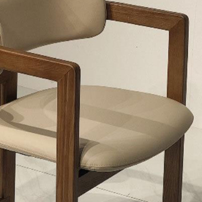 Upholstered Dining Chairs Contemporary Arm Chairs with Wood Base