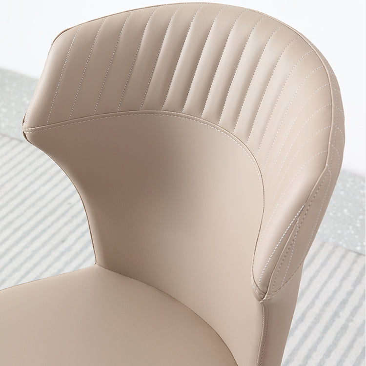 Faux Leather Dining Chairs Wingback Side Chairs with Metal Base