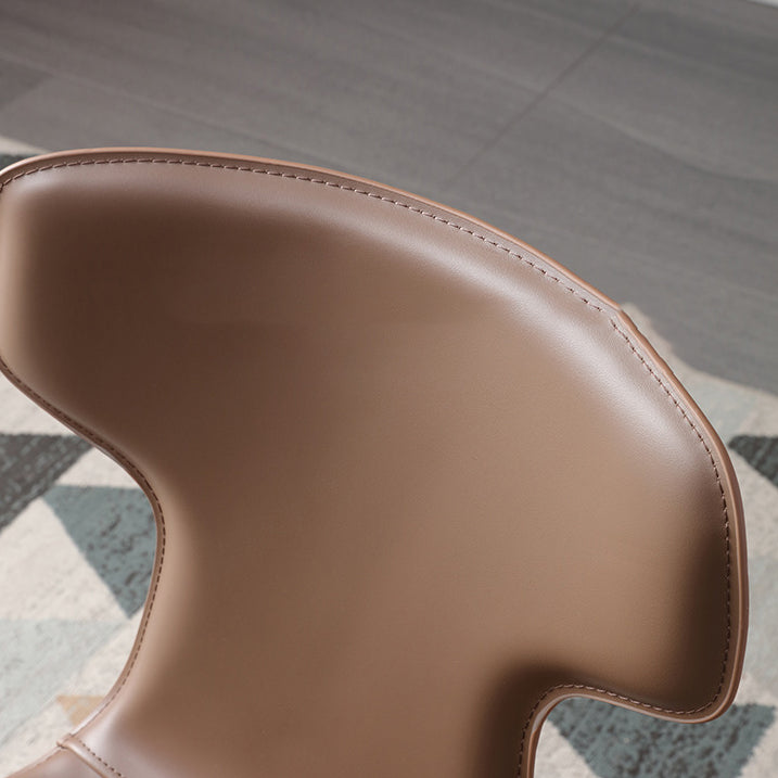 Faux Leather Dining Chairs Contemporary Arm Chairs with Metal Base