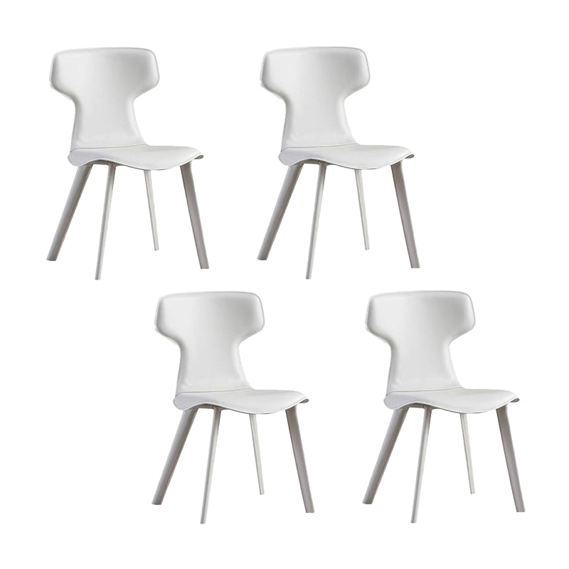 Faux Leather Dining Chairs Contemporary Arm Chairs with Metal Base