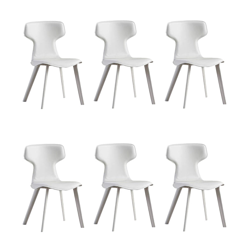 Faux Leather Dining Chairs Contemporary Arm Chairs with Metal Base