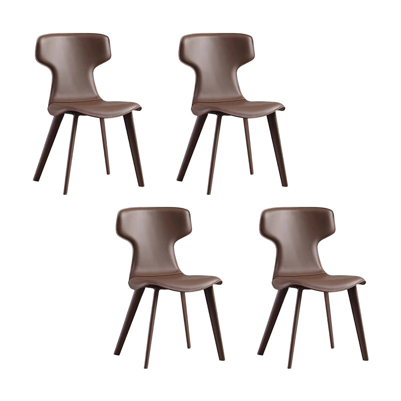 Faux Leather Dining Chairs Contemporary Arm Chairs with Metal Base