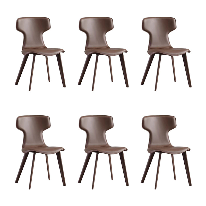 Faux Leather Dining Chairs Contemporary Arm Chairs with Metal Base