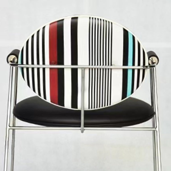 Faux Leathe Dining Chairs Upholstered Arm Chairs with Metal Base