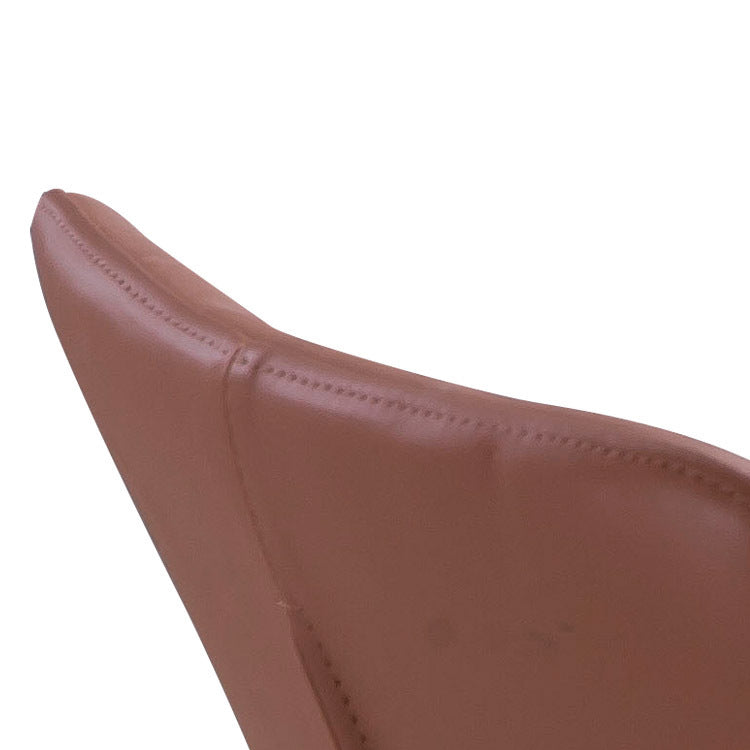 Faux Leather Dining Chairs Contemporary Armless Chairs with Metal Base