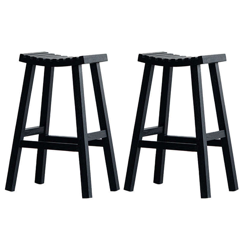 Modern Style Counter Stool Black Solid Wood Bar Stool for Indoor