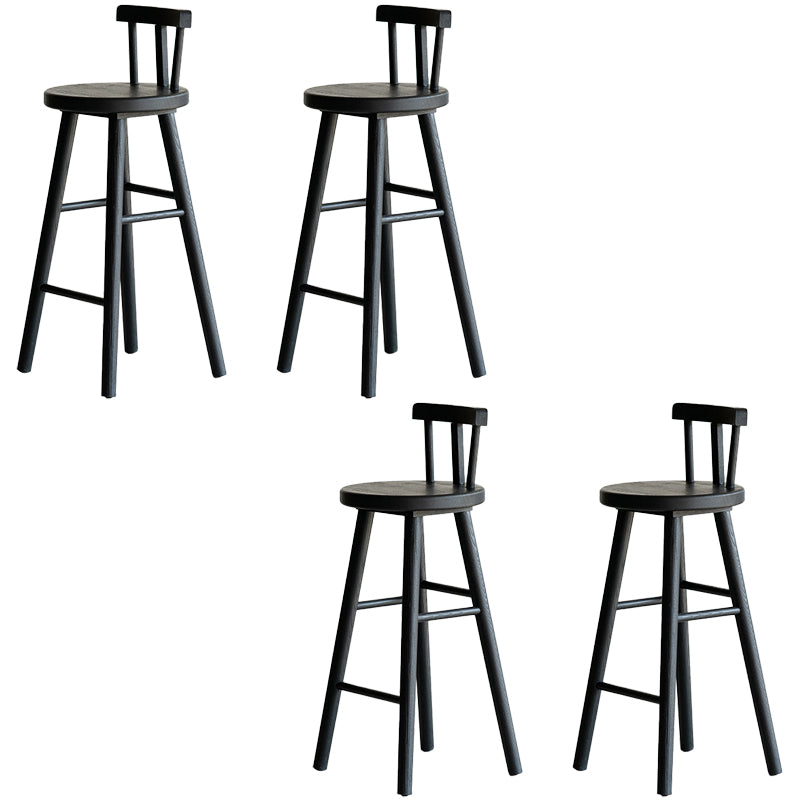 Modern Style Counter Stool Black Solid Wood Bar Stool for Indoor