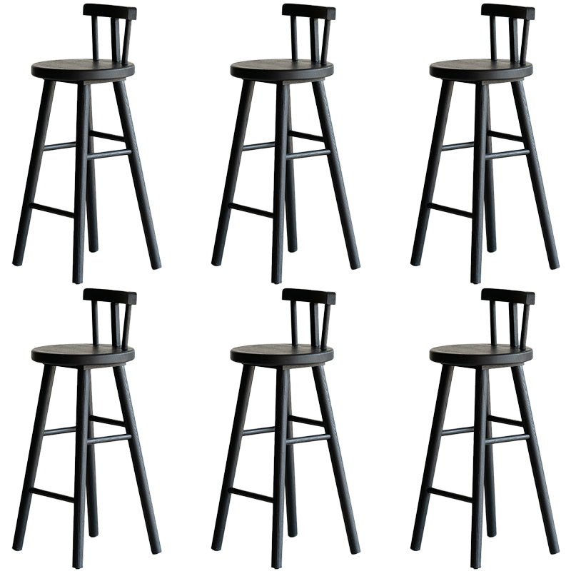Modern Style Counter Stool Black Solid Wood Bar Stool for Indoor