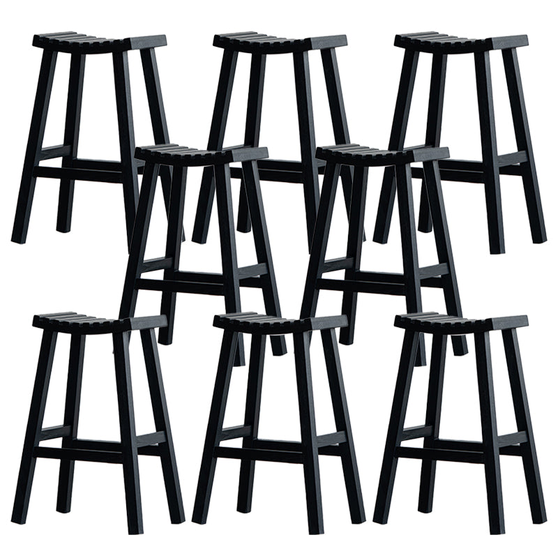 Modern Style Counter Stool Black Solid Wood Bar Stool for Indoor