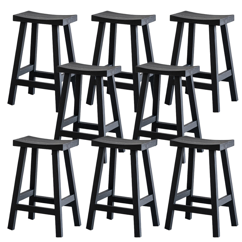 Modern Style Counter Stool Black Solid Wood Bar Stool for Indoor